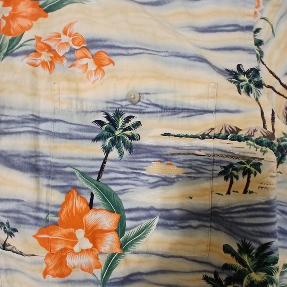 Pierre Cardin Hawaiian Men Shirt Size XL Button Up Short Sleeve Cotton Tropical - Picture 4 of 9